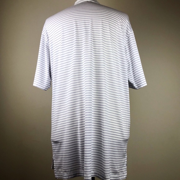 Peter Millar White Striped Golf Club Logo Polo - Picture 3 of 6
